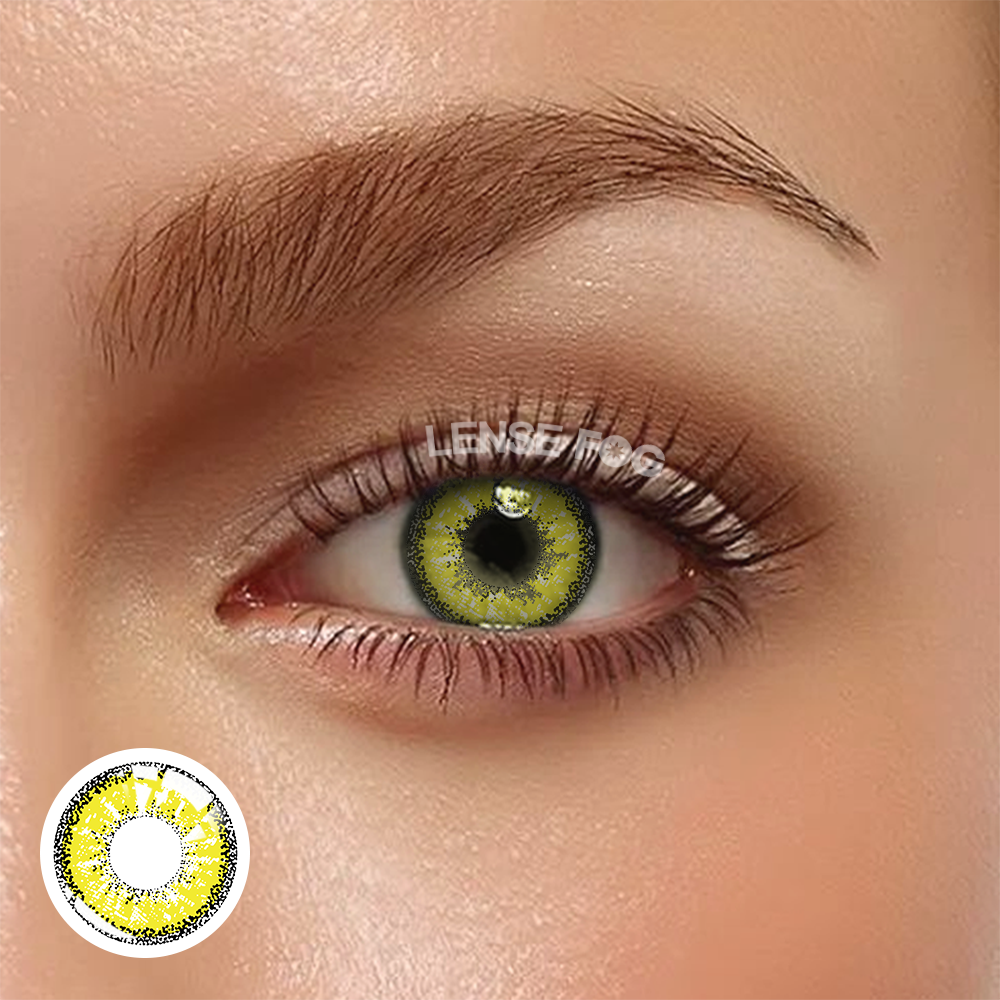 Love Words Snowflake Yellow Cosplay Contacts