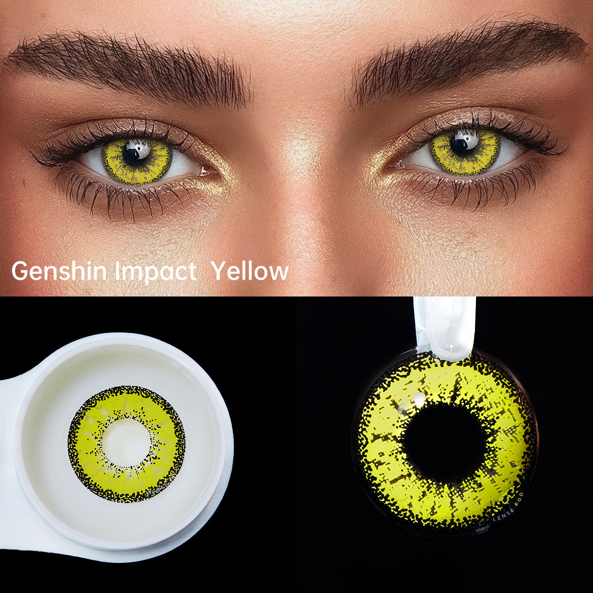 Love Words Snowflake Yellow Cosplay Contacts