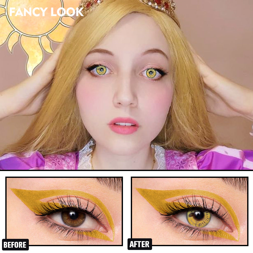 ANIME Yellow Brown Cosplay Contacts