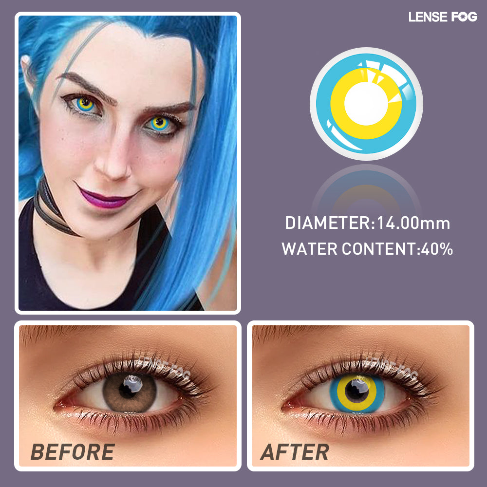 Rainbow Block Blue & Green Cosplay Contacts