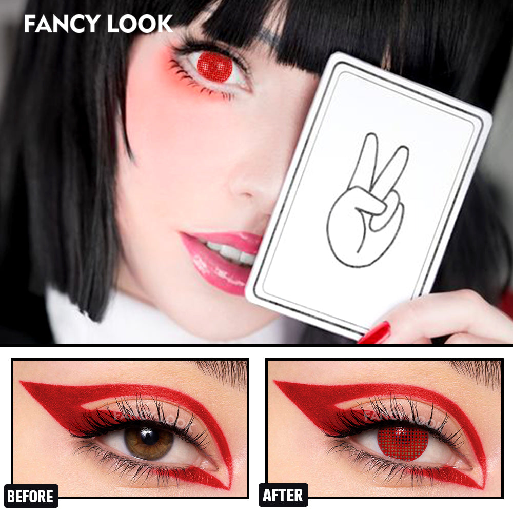 Mesh Red Cosplay Contacts