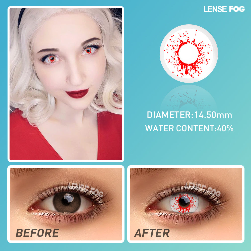 Scary Bloody White Cosplay Contacts