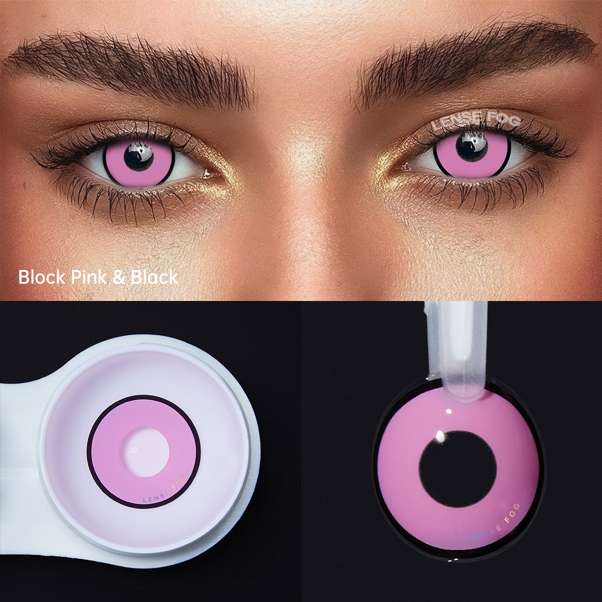 MINECRAFT Pink & Black Circle Cosplay Contacts