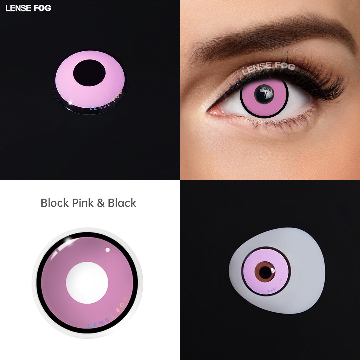 MINECRAFT Pink & Black Circle Cosplay Contacts