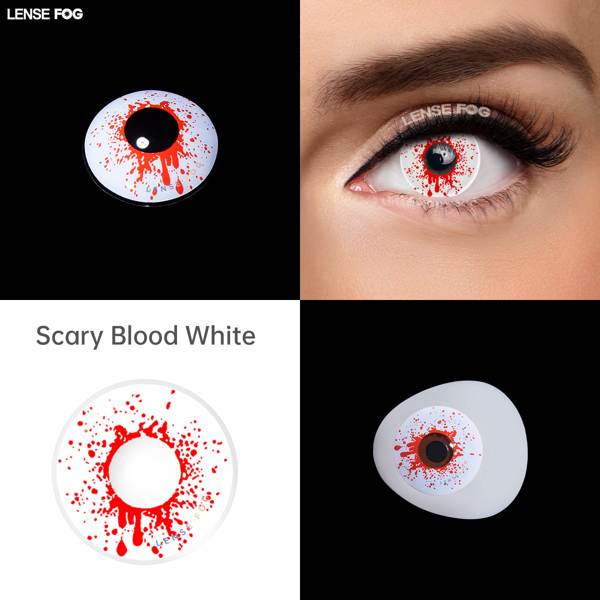 Scary Bloody White Cosplay Contacts