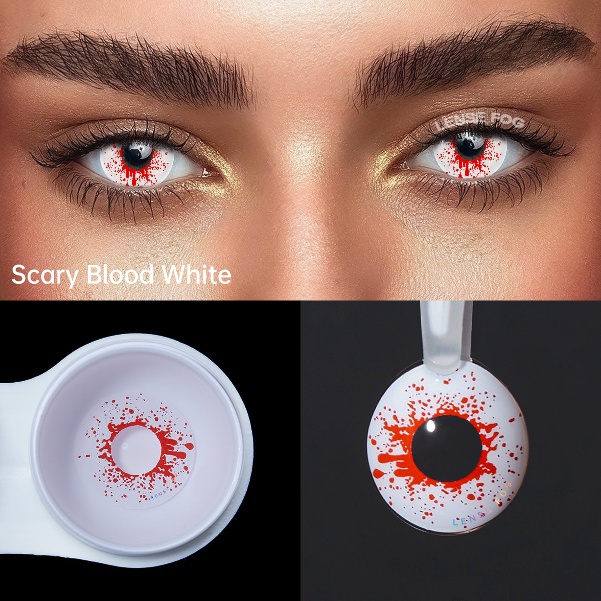 Scary Bloody White Cosplay Contacts