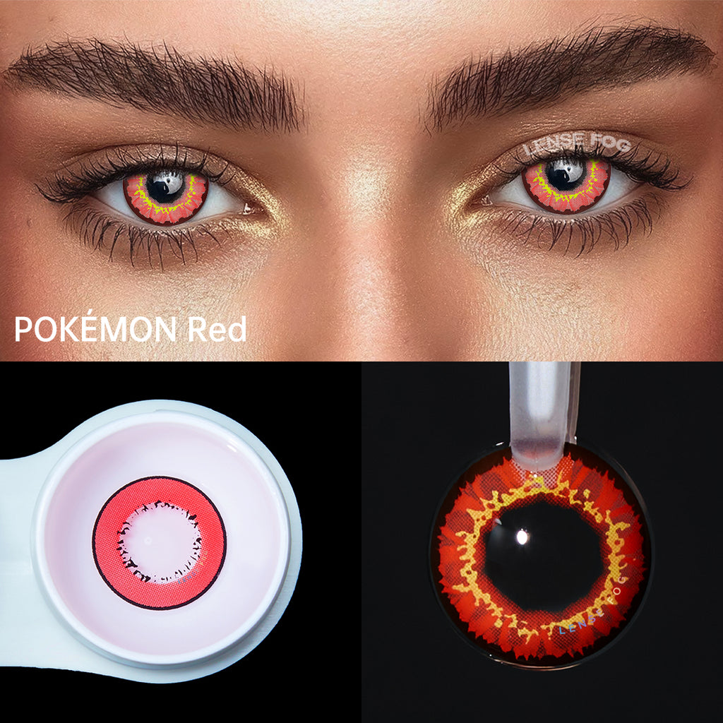 POKÉMON Red Brown Cosplay Contacts