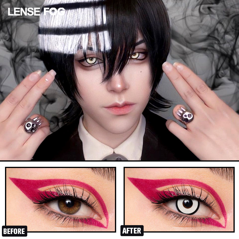 Block White & Black Cosplay Contacts