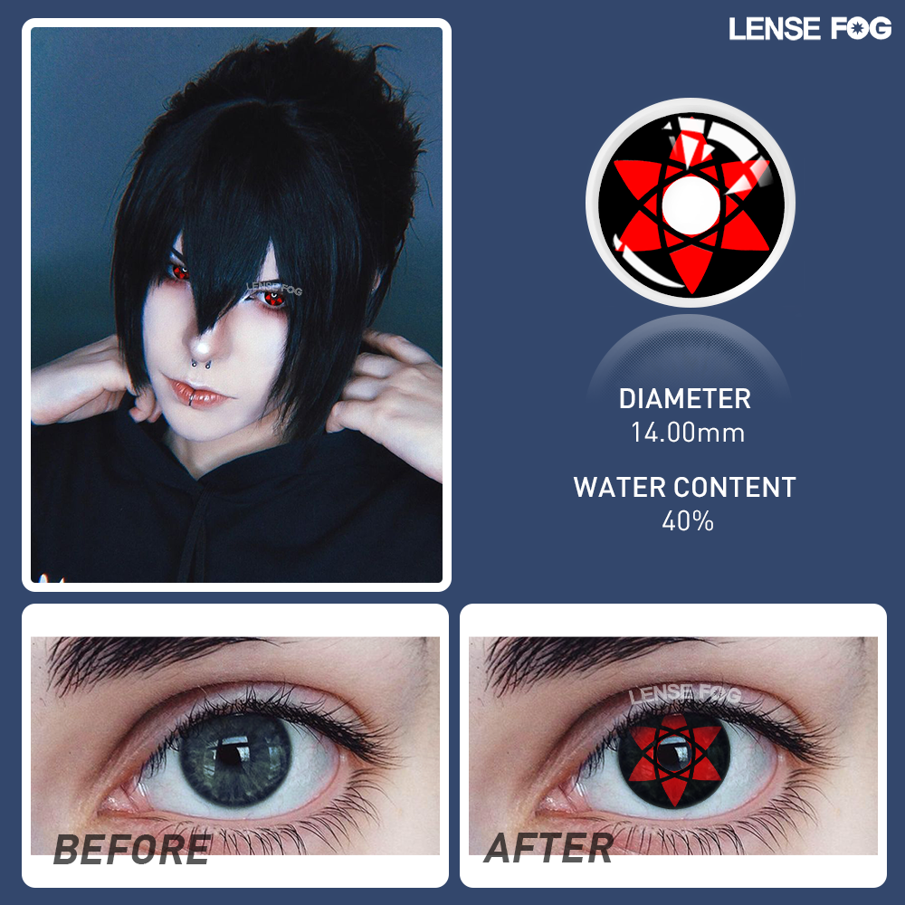 Sasuke's Mangekyo Sharingan Uchiha Sasuke Anime Visible Cosplay Contacts