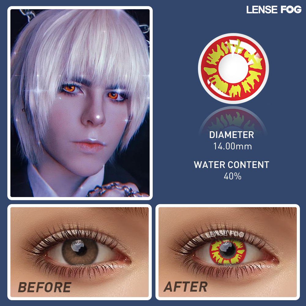 Suke Ruler Flaming Red Cosplay Contacts